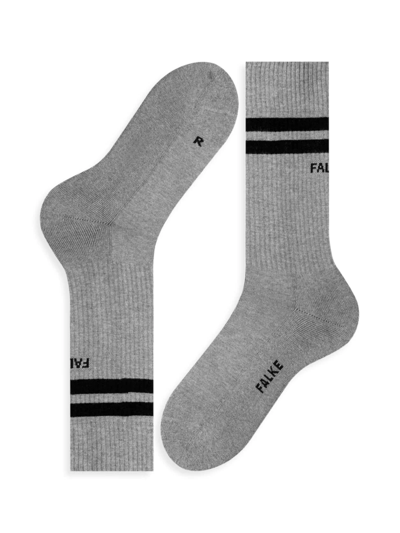 Falke Neon Logo Stripe Socks In Light Grey