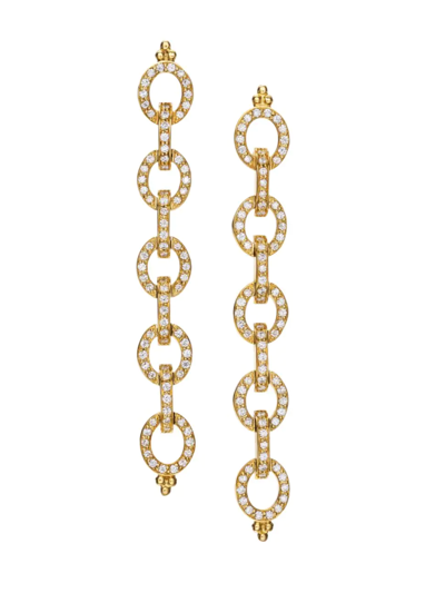 Temple St Clair 18k Yellow Gold Celestial Diamond Circle Drop Earrings