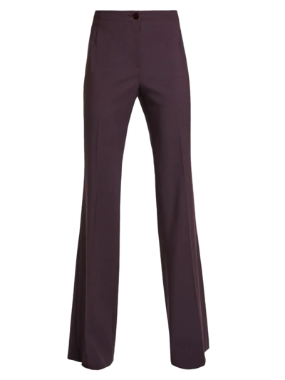 Santorelli Isabelle High-waisted Flared Pants In Eggplant