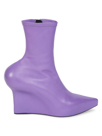 Givenchy Show Stretch-leather Wedge Ankle Boots In Ultraviolet