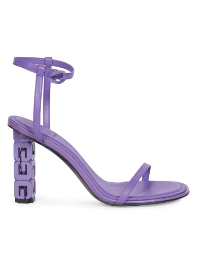 Givenchy G Cube 85 Leather Sandals In Ultraviolet