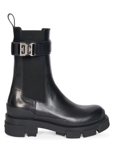 Givenchy Terra Leather Chelsea Boots In Nero