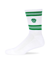 Alexander Mcqueen Skull Striped Socks In Off White Green