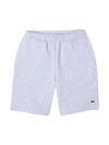 Lacoste Brushed Cotton Fleece Shorts In Argent Chine