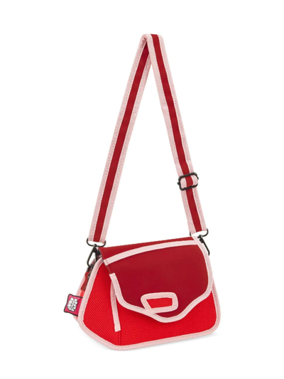 Jump From Paper Clicky Crossbody Satchel In Chilli Red