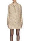 Giambattista Valli Gold-toned Button Tweed Single-breasted Coat In Neutral