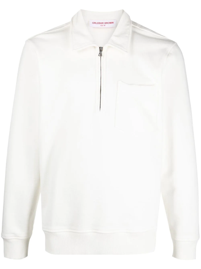 Orlebar Brown Bolam Zip-up Sweatshirt In White