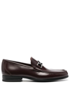 Ferragamo Grandioso Gancini-buckle Loafers In Purple