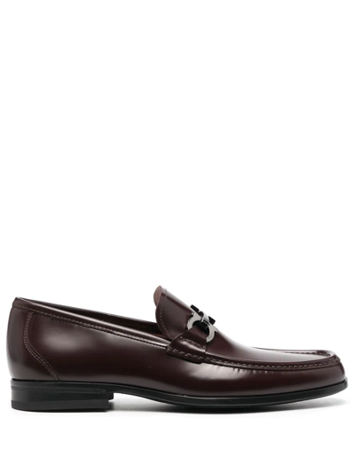 Ferragamo Grandioso Gancini-buckle Loafers In Purple