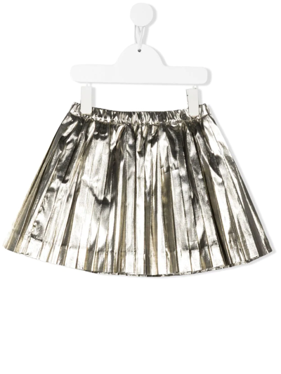 Bonpoint Kids' Beryl Metallic Pleated Skirt In Gold