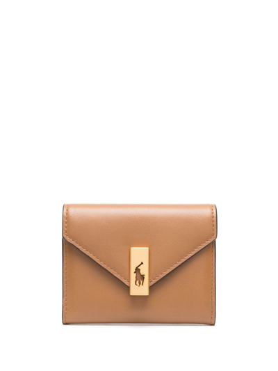 Polo Ralph Lauren Logo-buckle Wallet In Brown