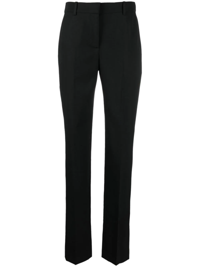 Alexander Mcqueen High-waisted Tailored Wool Trousers In Black