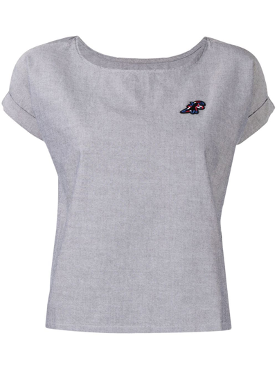 Sport B. By Agnès B. Wide-neck Cotton T-shirt In Grey