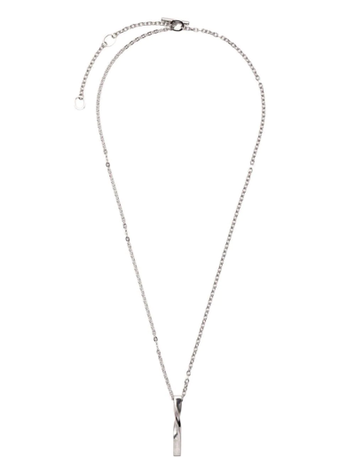Agnès B. Twisted Stainless-steel Necklace In Silver