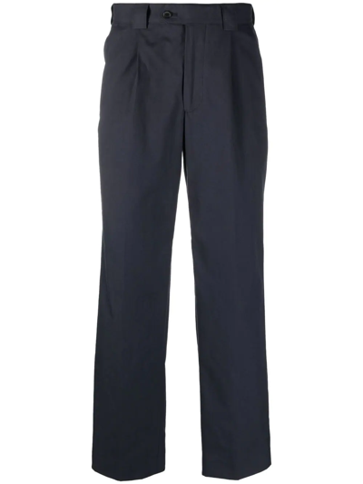 Paul Smith Straight-leg Organic-cotton Trousers In Blue