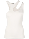 Agolde Athena Cut-out Organic Cotton-blend Tank In White