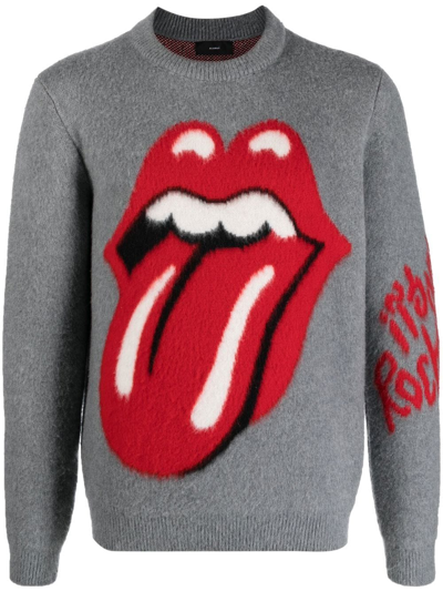 Alanui X The Rolling Stones Grey Tongue & Lips Sweater