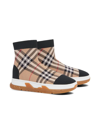 BURBERRY VINTAGE-CHECK STRETCH-KNIT SOCK SNEAKERS