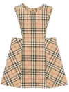 BURBERRY CHECK-PRINT QUILTED PINAFORE DRESS