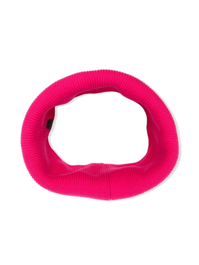 Karl Lagerfeld Kids' Ikonik Choupette Ribbed-knit Scarf In Pink