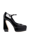 Si Rossi Patent Leather Pump With Irregular High Heel In Black