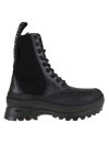 Stella Mccartney Trace Recycled Knit Combat Booties In Black