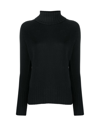 Drumohr Classic Roll Neck Sweater With Ribbed Detailing In Black