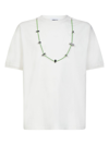 Ambush Stoppers Drawstring-embellished Cotton-jersey T-shirt In White
