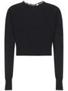 Rabanne Basic Sweater With Chain Detail Black In Black