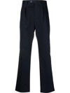 ETRO BLUE COTTON TAILORED TROUSERS