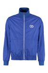 Valentino Blue Nylon Sweatshirt With Signature Vlogo In Blue