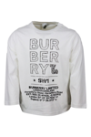 BURBERRY LONG-SLEEVED CREW-NECK T-SHIRT IN STRETCH COTTON WITH DRAWN LOGO