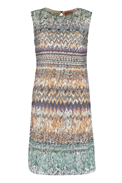 Missoni Chevron Knit Dress In Multicolor