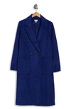 Nordstrom Rack Two Button Twill Coat In Blue Surf