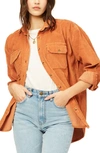 Billabong So Stoked Cord Shirt Jacket In Toffee