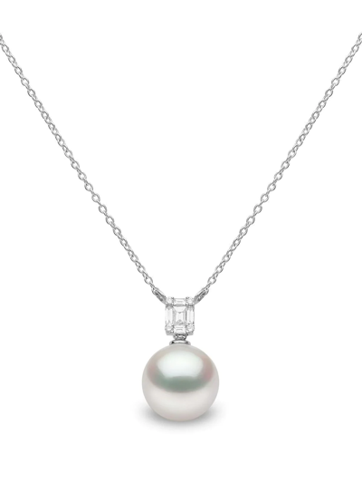 Yoko London 18kt White Gold Starlight Pearl And Diamond Necklace In Silver