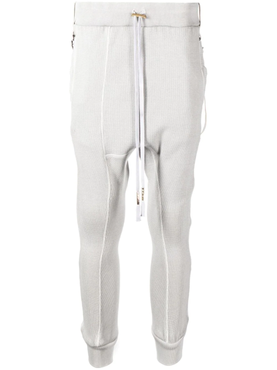 Boris Bidjan Saberi Crop-crotch Detail Track Pants In Grey