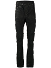 Boris Bidjan Saberi Stripe-detail Mid-rise Trousers In Black