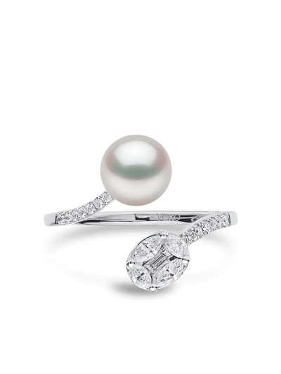 Yoko London 18kt White Gold Starlight Pearl And Diamond Ring In Silver