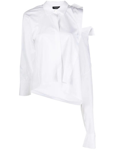 A.w.a.k.e. Double-collar Asymmetrical Shirt In Cotton