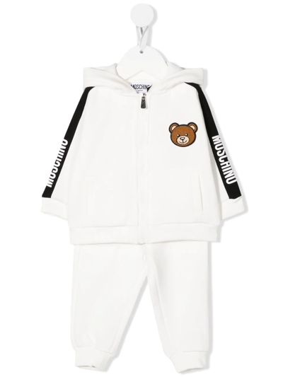 Moschino Babies' Teddy Bear-patch Cotton Tracksuit In White