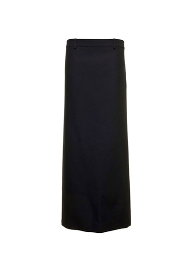 Balenciaga Back Slit Maxi Skirt In Black