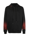 VISION OF SUPER BLACK HOODIE WITH NEGATIVE RED FLAMES