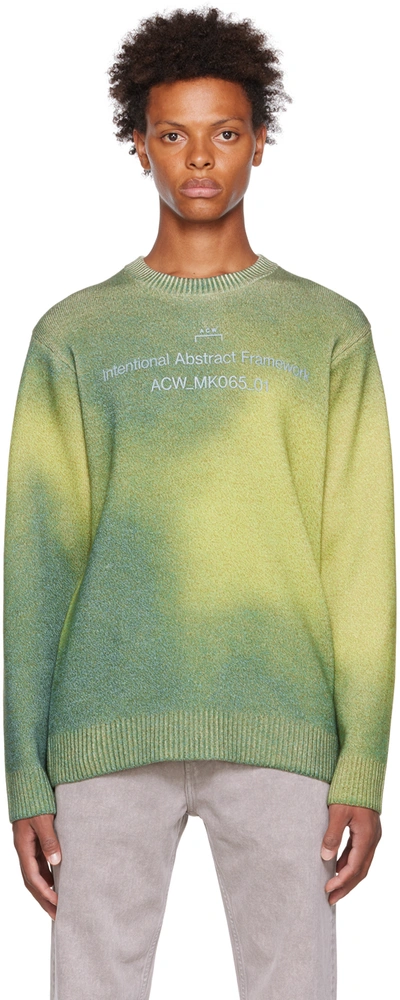 A-cold-wall* Gradient Wool Crewneck Sweater In Green