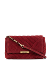 Isabel Marant Engraved-logo Suede Shoulder Bag In 红色