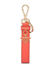 PRADA TRIANGLE-LOGO LEATHER KEYCHAIN