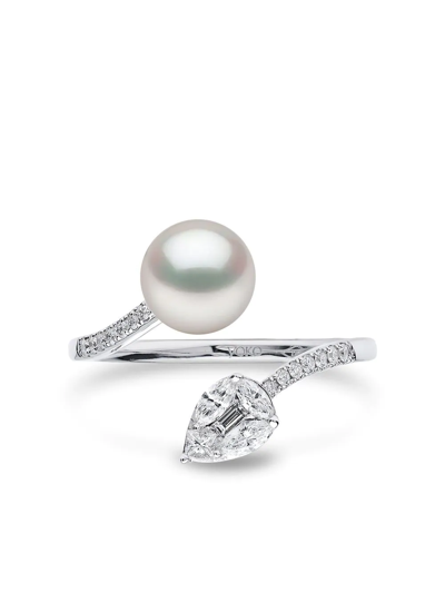 Yoko London 18kt White Gold Starlight Pearl And Diamond Ring In 银色