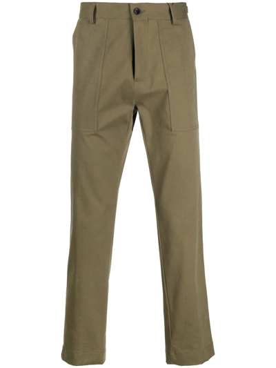 Etro Contrasting-side Panel Straight Trousers In Brown
