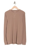 Abound Crew Neck Long Sleeve Thermal Top In Brown Bark