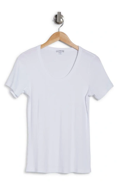 James Perse U-neck Short Sleeve Tee In White